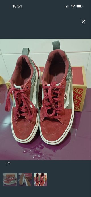 Zapatillas Vans Rojas y Grises