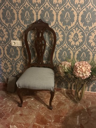 5 Sillas Tapizadas Madera