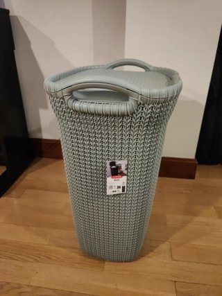 Cubo Ropa Curver Knit 57L Gris
