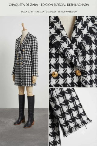 Chaqueta / Abrigo Blazer Tweed Pata de Gallo Zara