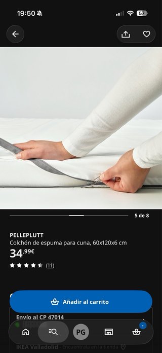 Cuna blanca 60x120 IKEA SMAGORA