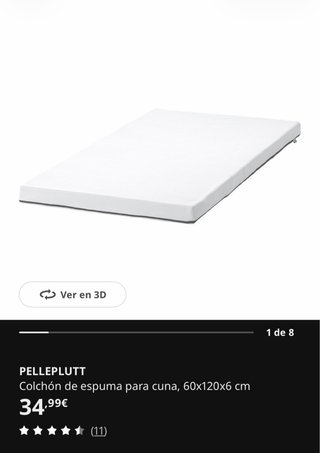 Cuna blanca 60x120 IKEA SMAGORA