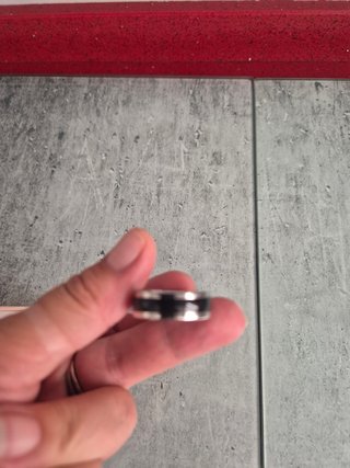 Anillo Acero Negro y Plateado