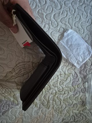 Cartera de hombre piel negra con logo