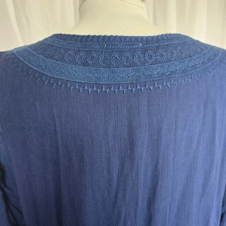 Vestido Lois azul bordado bohemio