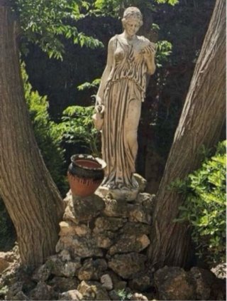 Dama Griega Escultura Jardín Piedra