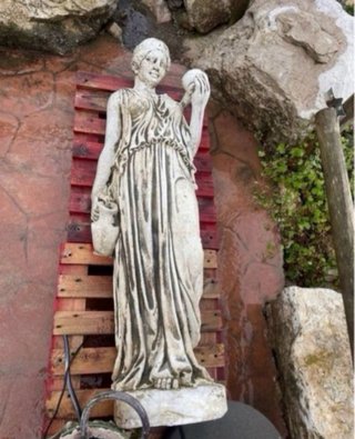 Dama Griega Escultura Jardín Piedra