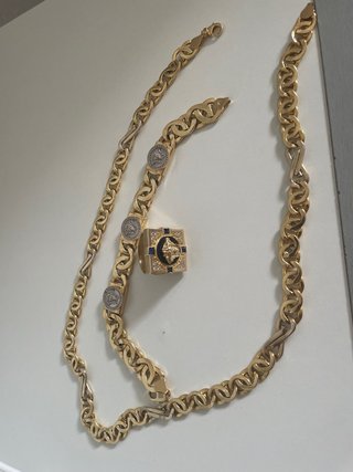 Cadena oro 18K 27,45gr Anillo 27 gr pulsera 30gr