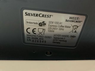 Cafetera Espresso Silvercrest Gris
