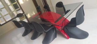 Mesa de cristal diseño moderno