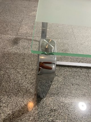Mesa centro cristal y acero. Recoger en Albacete