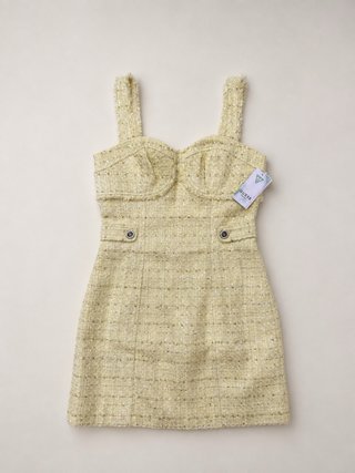 Vestido Guess Tweed Amarillo Talla S