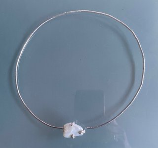 Gargantilla Plata Perla Blanca