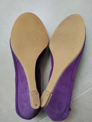 Scarpe da donna piatte viola con strass