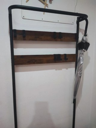 Mueble Perchero Entrada Madera y Metal