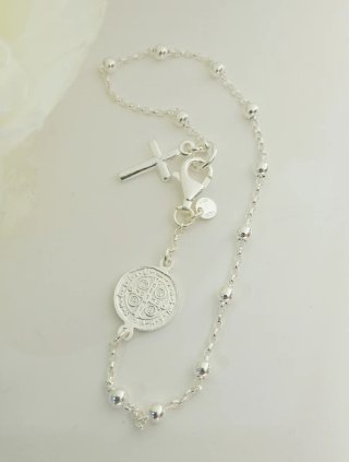 Pulsera Rosario 19cm Plata sellada 925