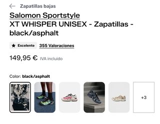 Salomon XT WHISPER UNISEX Zapatillas Negras