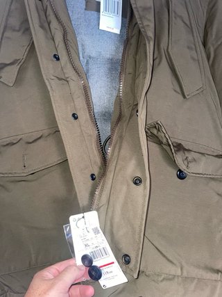 Abrigo Anorak Mango Hombre Talla XL Verde Oliva