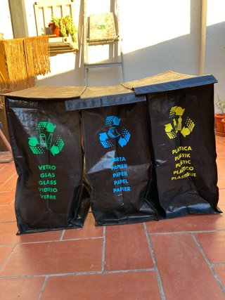 Bolsas de reciclaje de rafia (Set de 3)