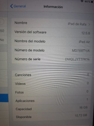 iPad Air A1474 Plata/Blanco