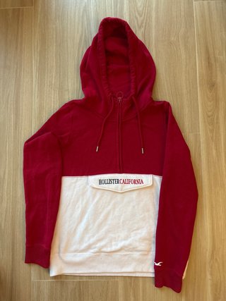 Sudadera Hollister Roja y Blanca