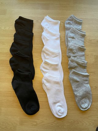 Pack 15 pares calcetines tobilleros 3 colores