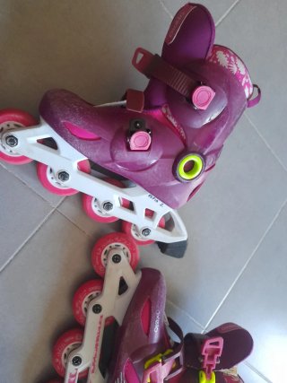 Patines Oxelo rosas y morados talla ajustable