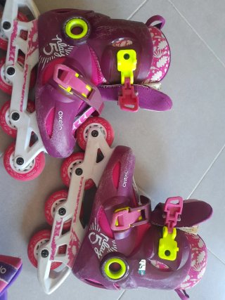 Patines Oxelo rosas y morados talla ajustable