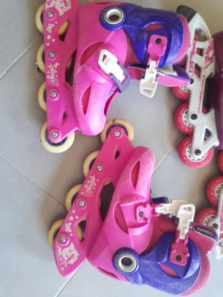 Patines Oxelo rosas y morados talla ajustable