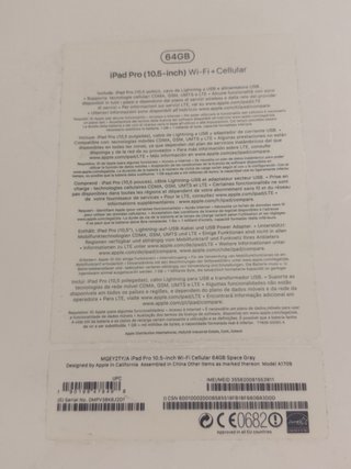 iPad Pro 10.5 64GB A1709