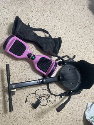 Hoverboard rosa con asiento, cargador y funda