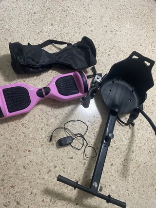 Hoverboard rosa con asiento, cargador y funda