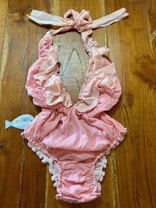 Bañador bebé Como un pez en el agua rosa