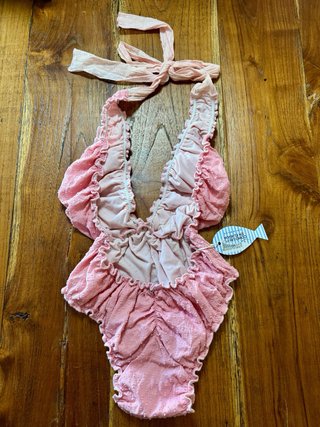 Bañador bebé Como un pez en el agua rosa