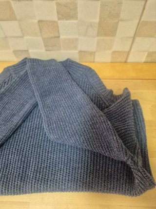 Jersey Hombros Descubiertos Gris Azul