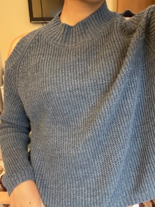 Jersey Hombros Descubiertos Gris Azul