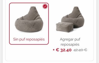 Set di pouf con poggiapiedi grigi