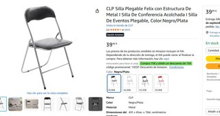 Silla Yoga plegable de metal y plástico