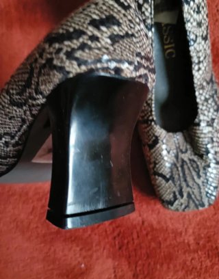 Zapatos tacón bloque Y2K piel serpiente