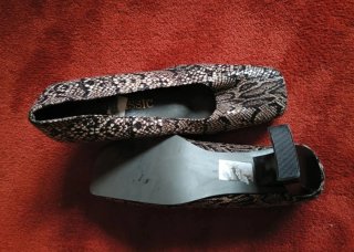 Zapatos tacón bloque Y2K piel serpiente
