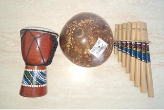 Kalimba, Tambor y Flauta de Pan