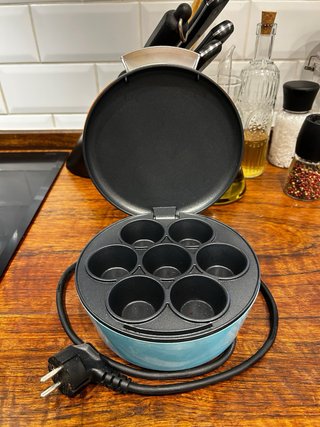 Máquina mini magdalenas/cupcakes naranja y azul