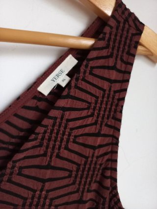 Vestido Yerse Marrón Estampado Talla XL