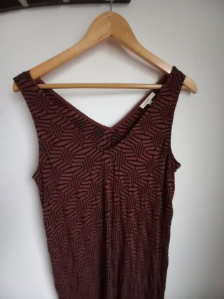 Vestido Yerse Marrón Estampado Talla XL