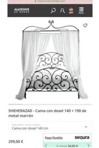Cama metal negra 160x190 +somier +colchón nuevos