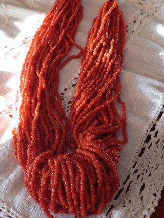 Collar Coral alta calidad,Cadena Plata