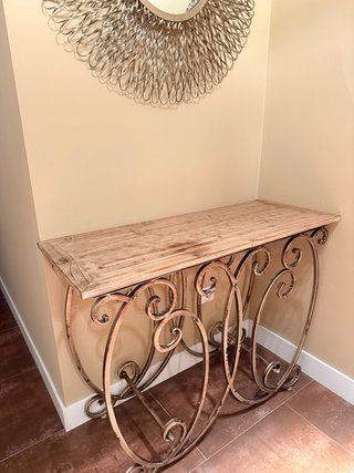 Consola recibidor de madera y metal