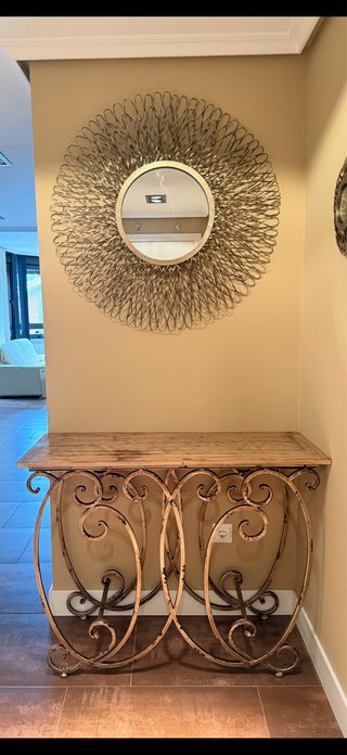 Consola recibidor de madera y metal