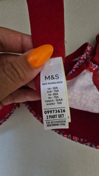 Pack 2 Sujetadores H&M Rojo Estampado