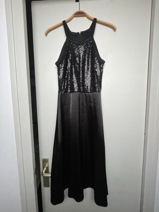 Vestido fiesta niña lentejuelas negro